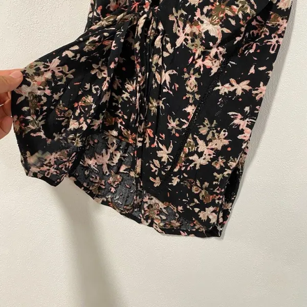 American Rag Cie Floral Cold Shoulder Tank Top Size L Boho Peasant Blouse - Image 6
