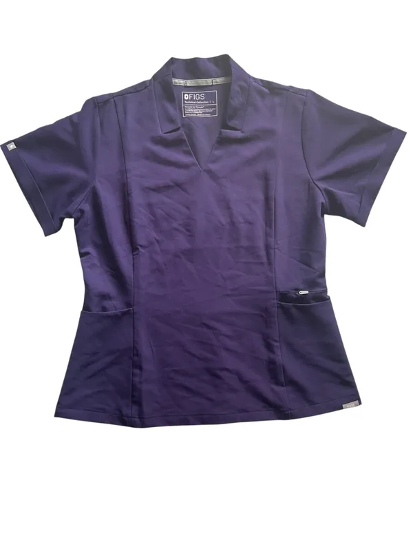 Figs Woman’s Inala Scrubs Top Purple Jam Size L - Image 3