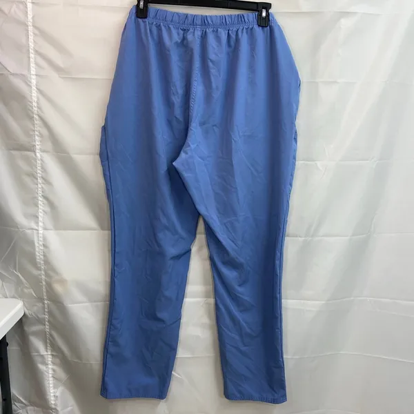 Women's blue pocket drawstring straight fit elastic relaxed‎ scrub pants bottoms - Image 7