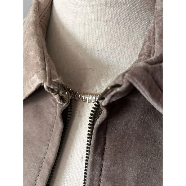 Liz Claiborne brown tan jacket suede size m - Image 3