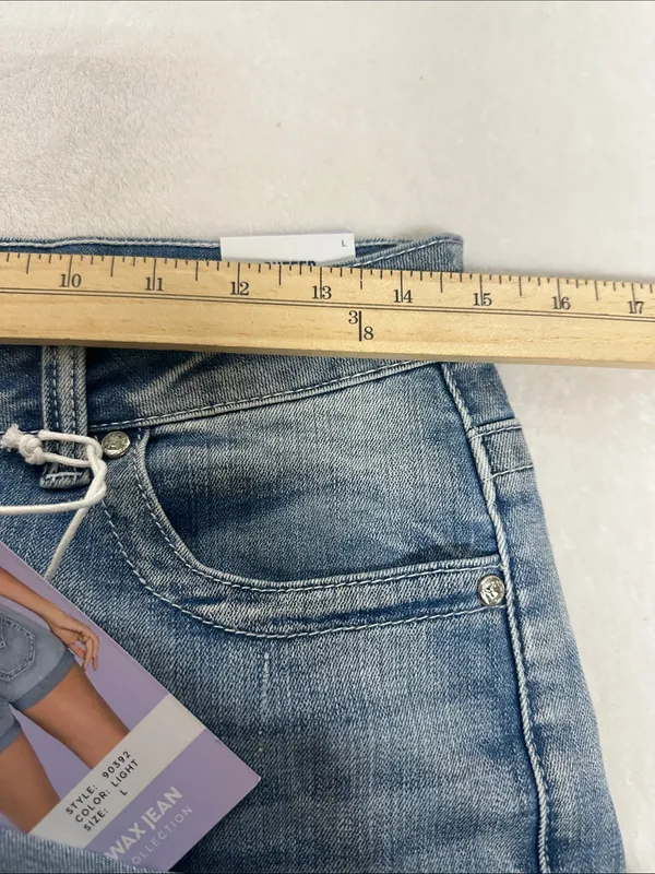 Wax Jean Light Blue Denim Cuffed Shorts - Image 7