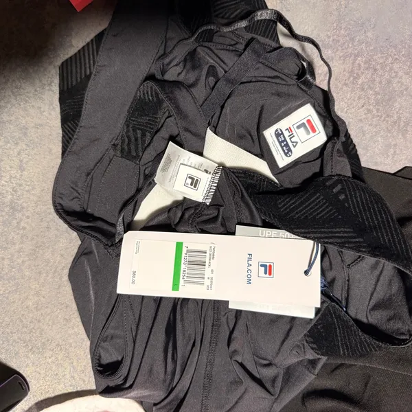 Fila Women’s Athletic Tennis Dress L Strappy Back Black Sport Dress NWT - Image 6