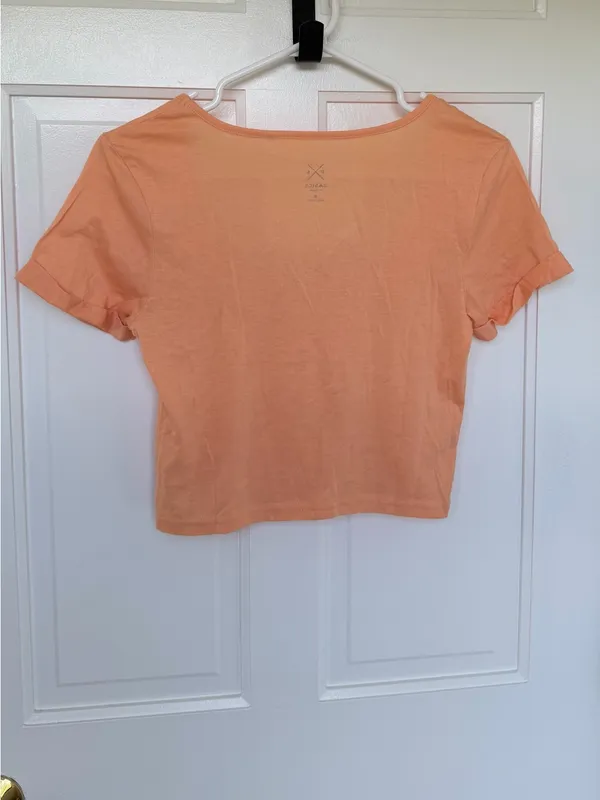 PacSun PS‎ Basics Peach Crop Top Scoop Neck Short Sleeve Tee Size M NWOT - Image 3