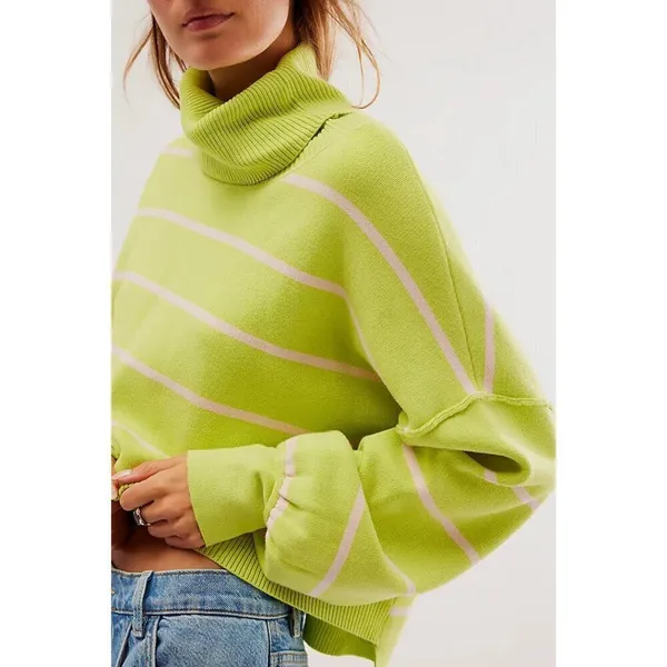 FREE PEOPLE Paulie Sweater in Lemonade Combo Size Medium - Image 12