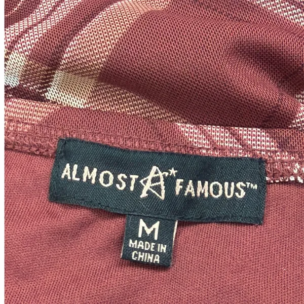Almost Famous Womens Plaid Mesh Corset Top M Ruched Milkmaid Y2K Grunge Coquette - Image 8