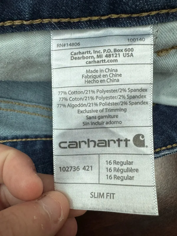 Carhartt Slim Fit Layton Boot Cut Women’s Jeans Size 16 - Image 6
