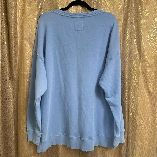 Aerie Light Blue Lace Up Oversized Cozy Sweater Size Med NWOT - Image 2