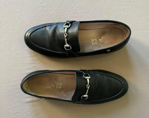 Sage Leather Buckle Loafers - Image 3