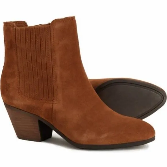 ✨Frye Sandra Chelsea Sz 9 Booties Leather Suede Cognac Cowgirl✨ - Image 2