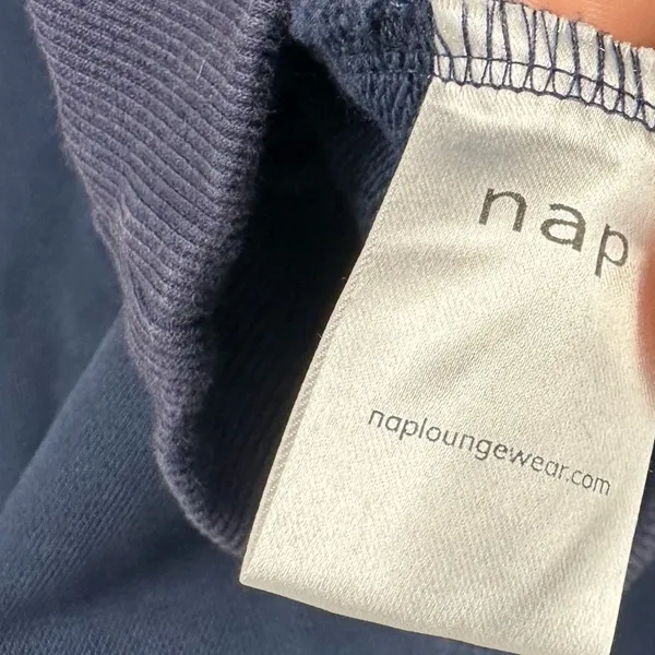 Nap Loungewear Full Zip Oversized Hoodie Sweatshirt Navy Blue‎ Women’s Sz XXS - Image 5