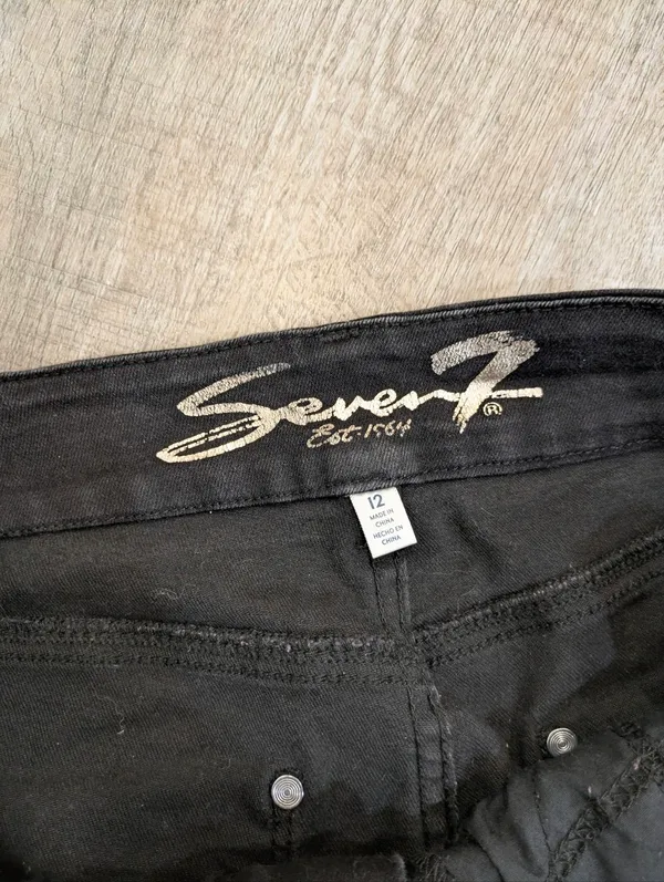 Seven For All Mankind Black High Rise Skinny Jeans Size 12 - Image 3