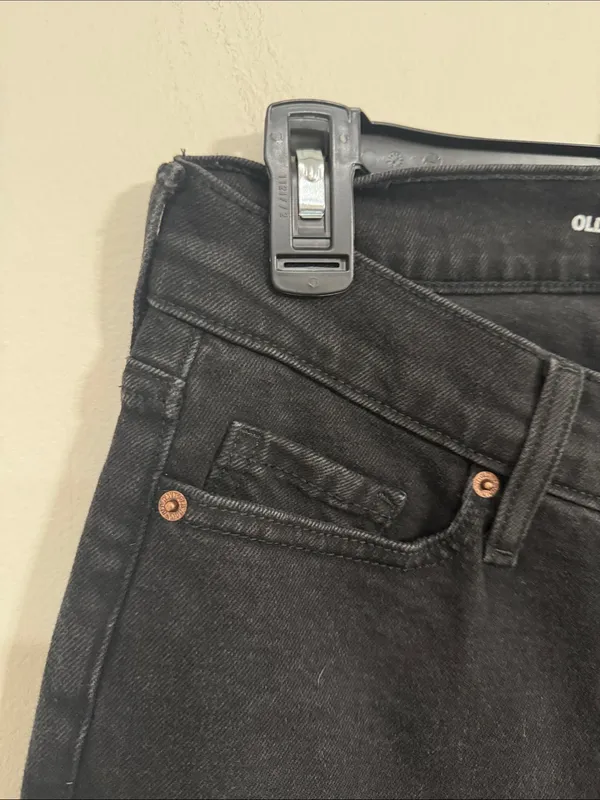 Old Navy High-Rise OG Straight Leg Black Rigid Jeans Secret-Smooth Pockets sz 4 - Image 5