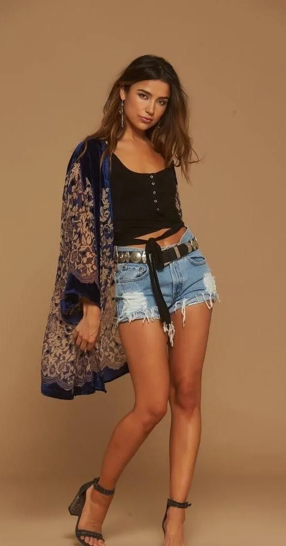 12th Tribe shawl wrap velvet festival kimono - Image 3