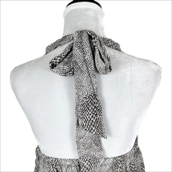 NWT Anthropologie Drew Silk Python Print Drape Front Halter Tunic Top Size XS - Image 7