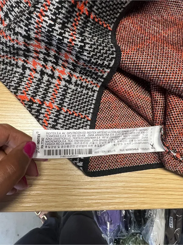 Zara Plaid Puff Sleeve Square Neck Mini Dress Size S - Image 7