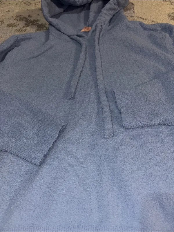 Eberjey Dusty Blue Lightweight Hooded Pullover - Image 4
