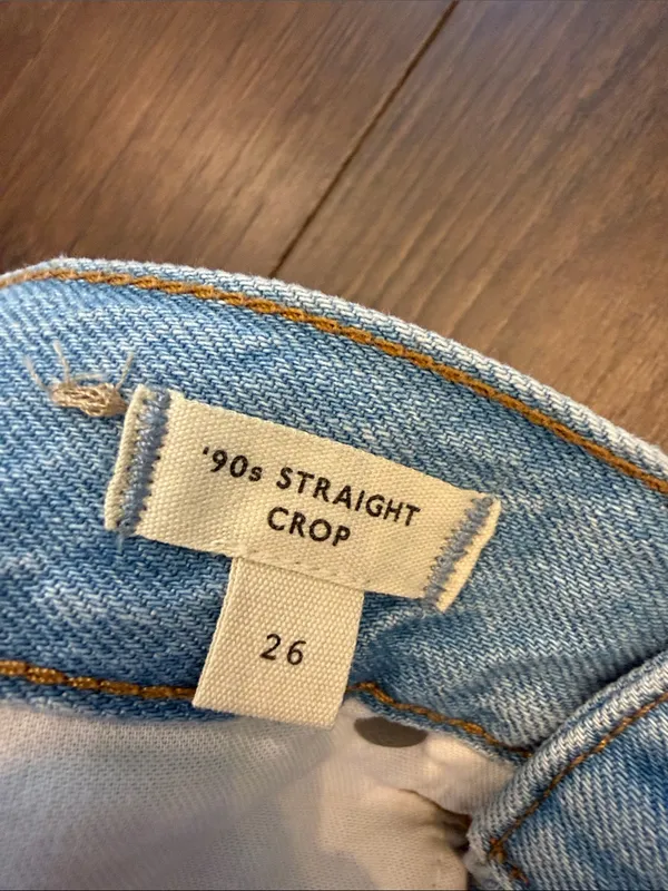 Madewell 90s Straight Crop Jeans Light Wash Distressed Size 26 - P29 - Image 5
