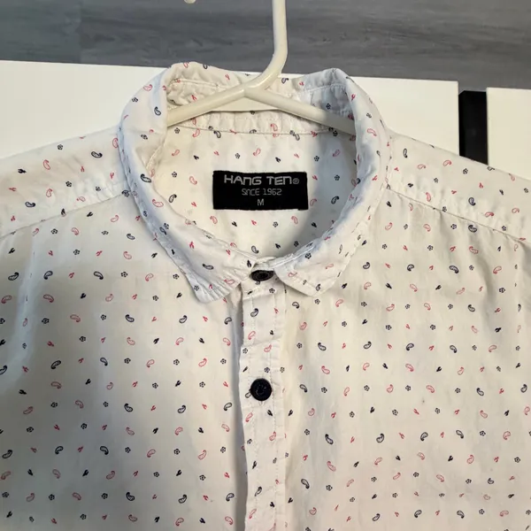 hang ten men's white short sleeve shirt 🌵 paisley & cactus print ☀️ size m⁠ - Image 8