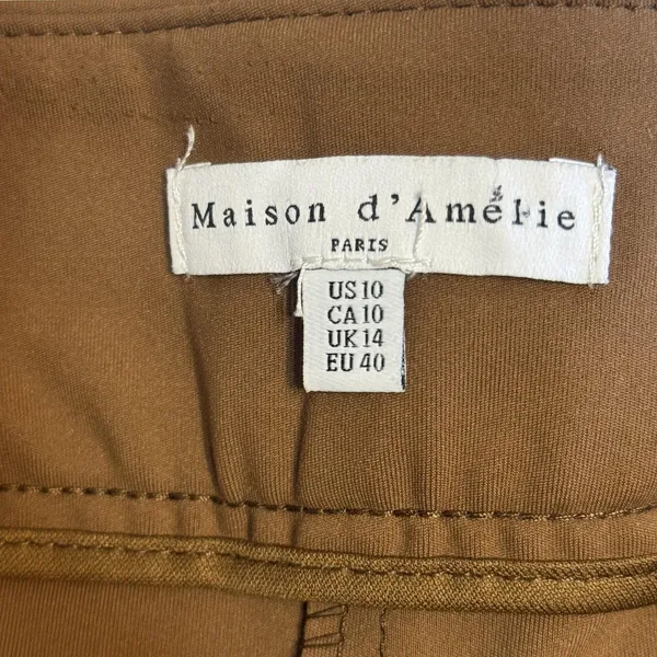 Maison d'Amérie Pants Womens‎ 10 Brown High Waist Straight Stretch Office Dress - Image 12
