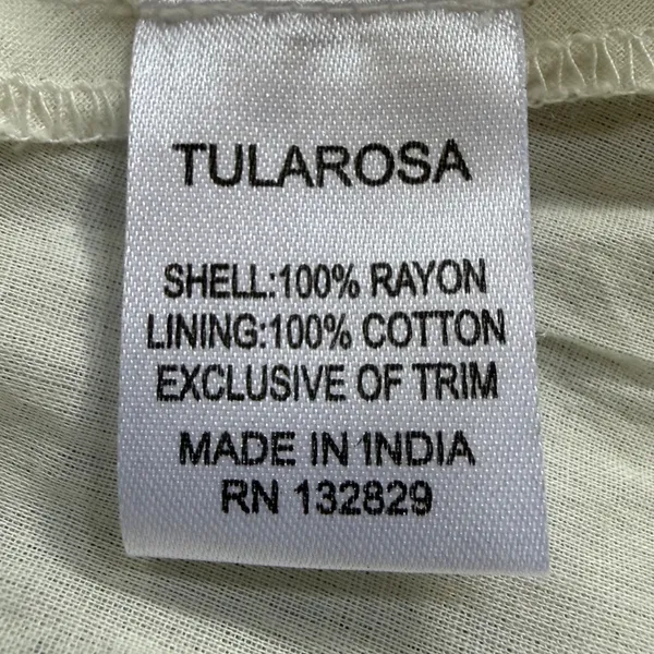 Tularosa Ivory Black Embroidered Pom‎ Pom Tassel Camisole Top XS Boho - Image 5