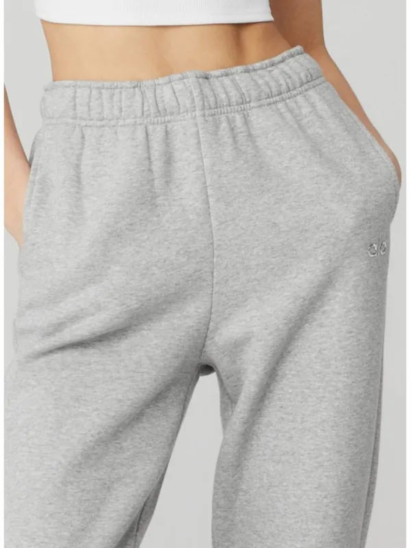 Alo Accolade Sweatpants Athletic Heathered Grey High-Rise Fleece Joggers Sweats - Image 3