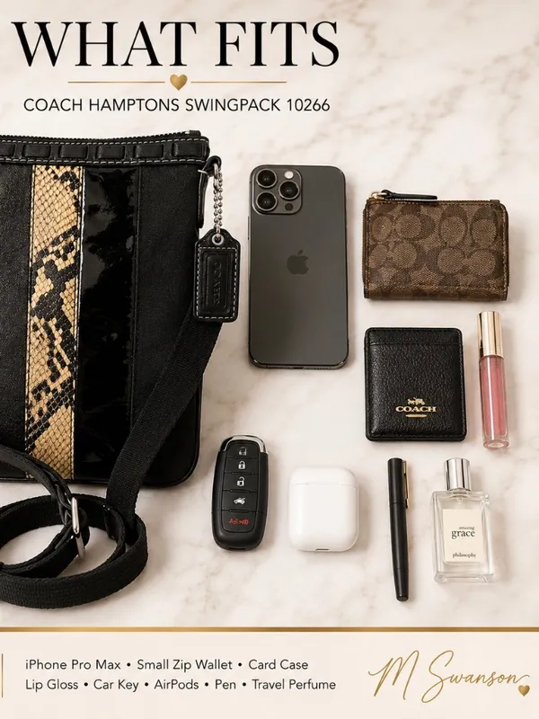 COACH Hampton Swingpack Signature Jacquard Stripe Python Patent Leather - Image 8
