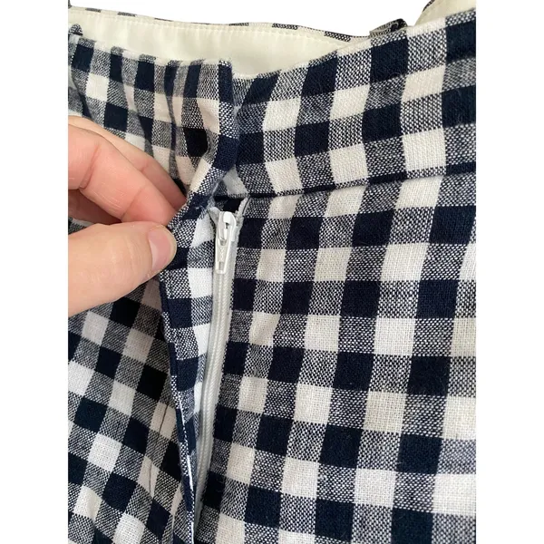 J. Crew Factory Gingham Linen Blend Holland Pant Size 6 - Image 4