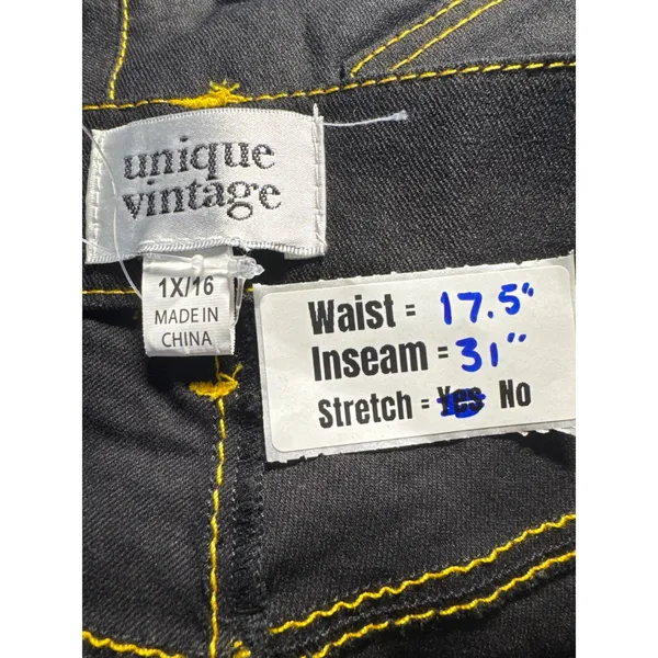 Unique Vintage Star Power‎ Flare Jeans Contrast Stitching 1X/16 - Image 2