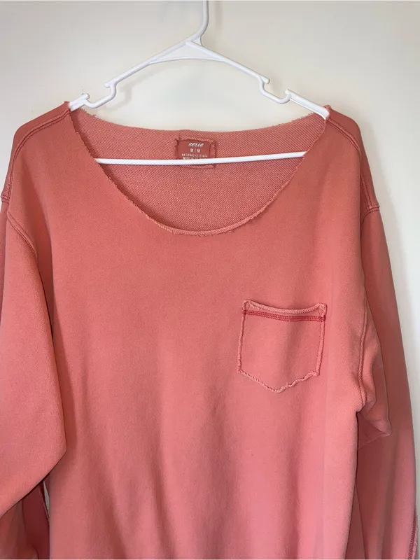 Aerie Washed Orange Pullover Sweatshirt - Image 2