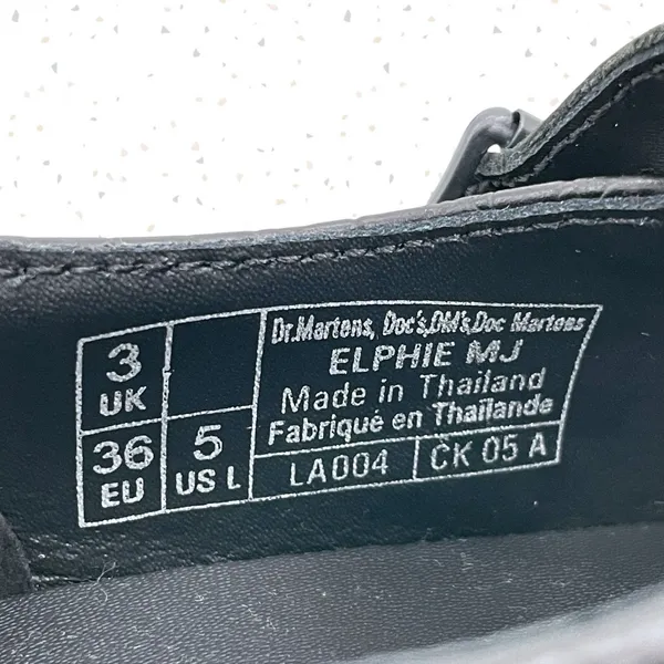 Dr. Martens Elphie Black Croc Mary Janes Pointed Almond Toe Leather Flats Size 5 - Image 10