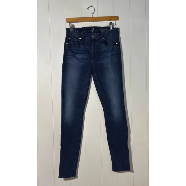 Seven7 Mid Rise Skinny Jeans Dark Wash Stretch Denim Women’s Size 30 - Image 3