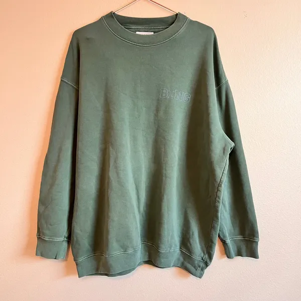 Anine Bing Sweatshirt Womens S Green Harvey Tour Graphic Organic Cotton Pullover - Image 4