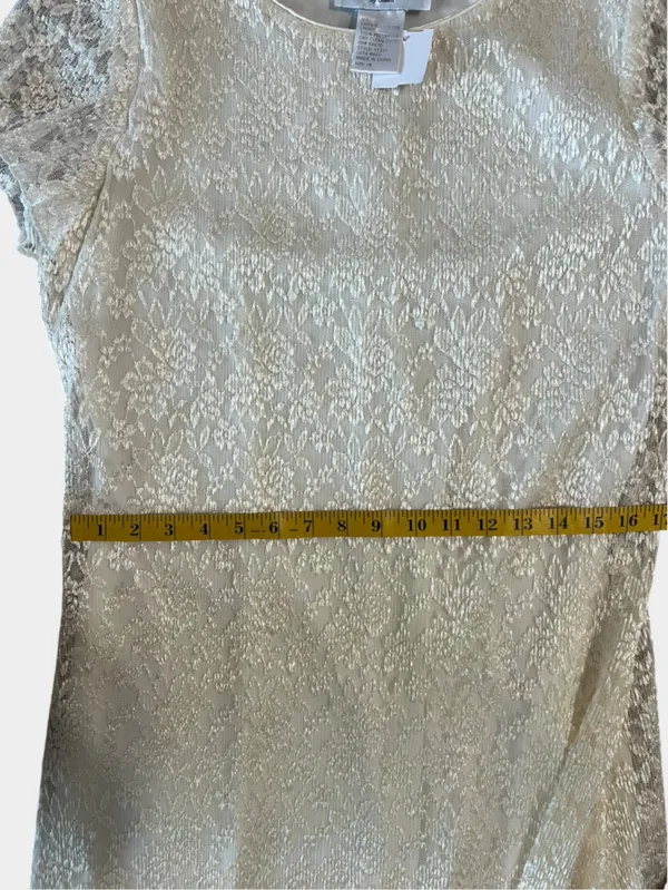 Ronni Nicole by Ouida Ivory Floral Lace Maxi Dress Size 18 Formal - Image 10