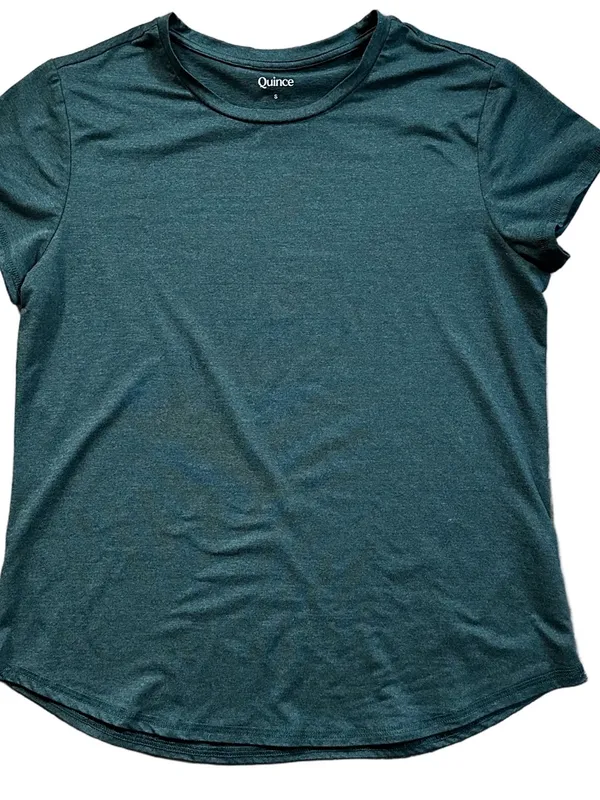 Quince Flowknit Breeze Tee Short Sleeve Relaxed Fit T-Shirt Green Size Small - Image 8