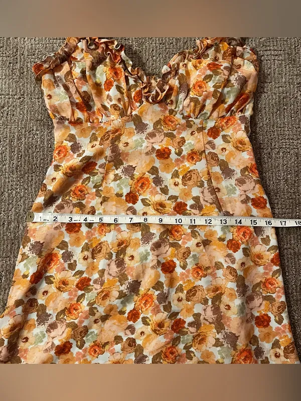 Beginning Boutique Yellow and Orange Floral Dress - Image 3