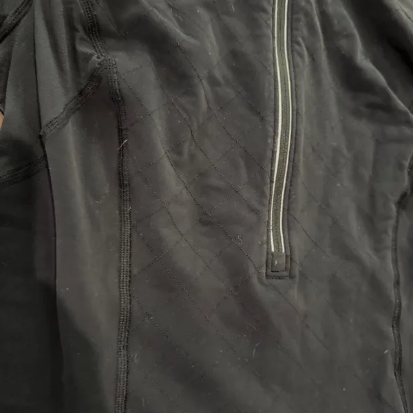 LULULEMON Black Quilted Detail Quarter Zip Running Athletic Jacket Size 8 - Image 3