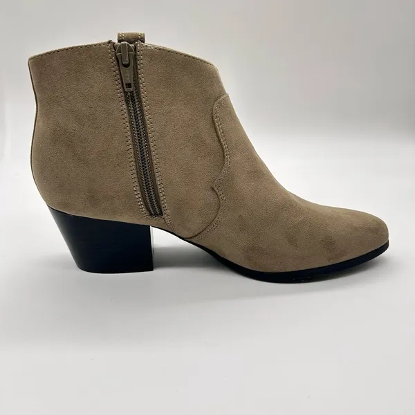 Old Navy Boots Womens 7 Tan Sueded Western Ankle Boots‎ Booties - Image 2