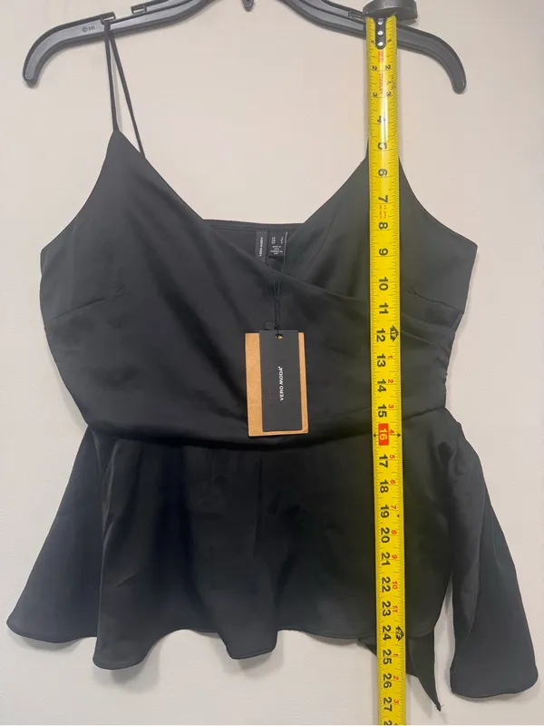 Vero Moda Black Strappy Wrap Top with a High-Low Hem. - Image 4