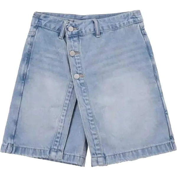 NWT ~ Women's Plus Size Denim Light Blue Jean Skort Mini Skirt Button Front ~ 2X - Image 2