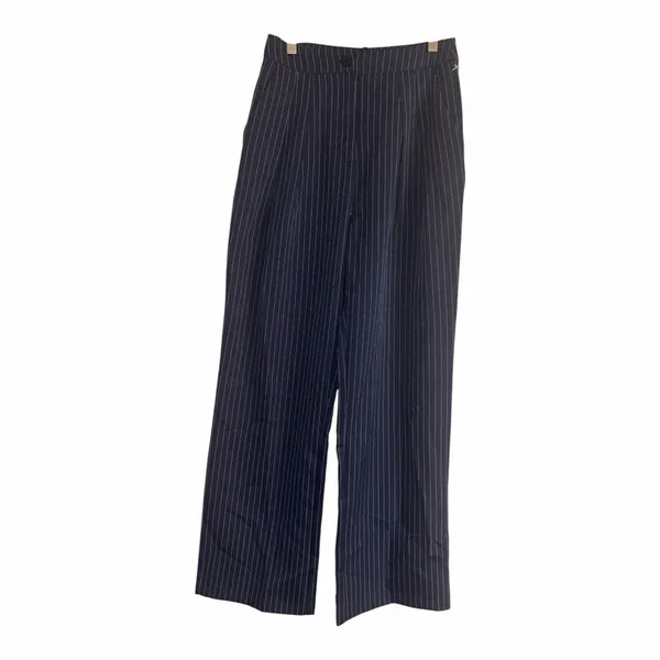 ✨Commense Pinstripe Pleated Wide-Leg Navy Sz XS Pants✨ - Image 5