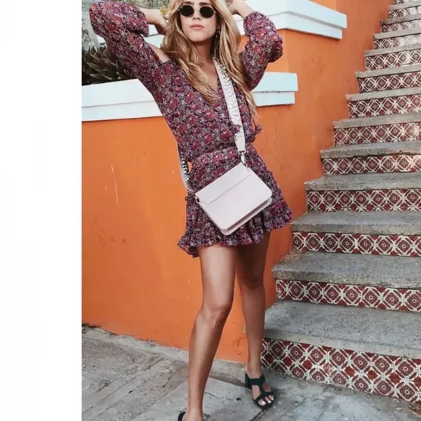 MISA Los Angeles Yesenia‎ Mini Dress Floral Tassle Cold Shoulder Cottagecore XS - Image 3