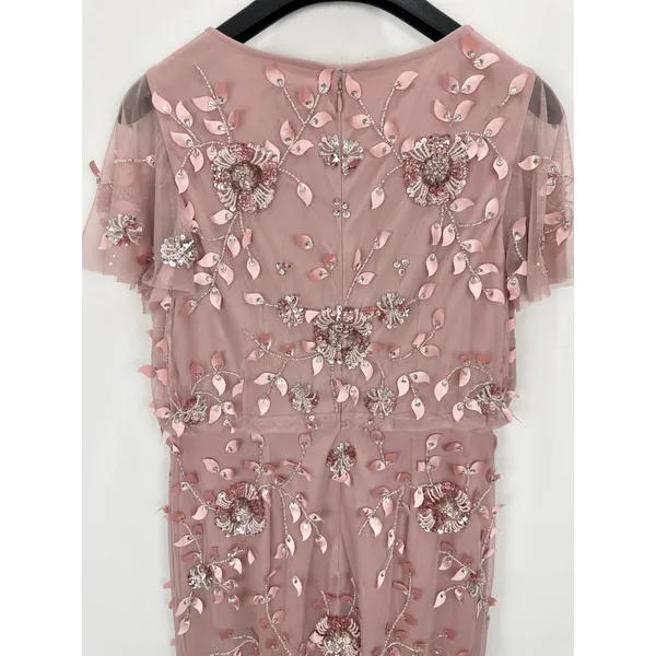 Adrianna Papell Beaded Sequin Dress Pink Floral Party Glam Cocktail US 4 NWT - Image 10