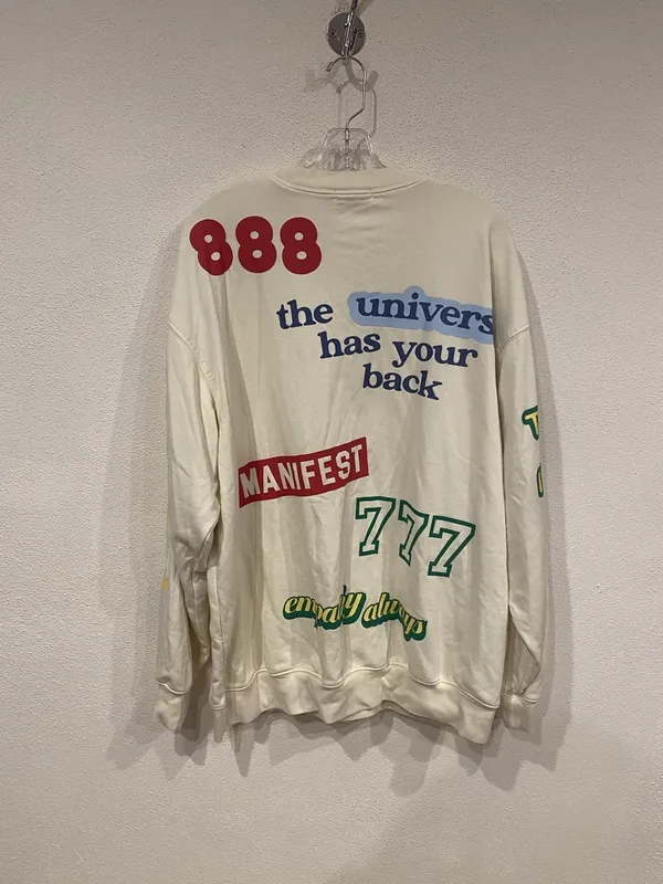 The Mayfair Group Affirmations Sweatshirt Womens L/XL Cream Manifest Graphic - Image 4