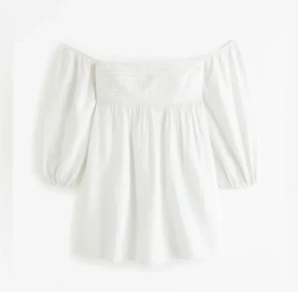 Abercrombie Dress White Mini Linen - Image 2