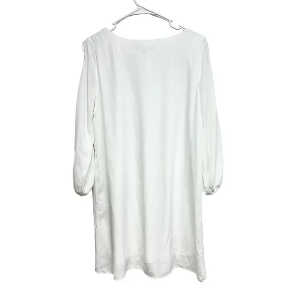 Lulus Women White Off Shoulder Shifting Dears Ivory Long Sleeve Dress Medium‎ - Image 4
