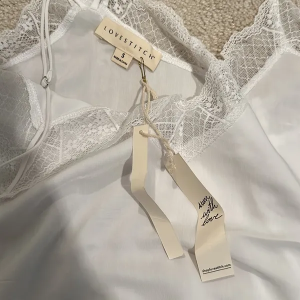 Lovestitch White tank top- NEW - Image 4