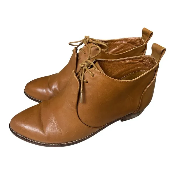 Kelsi Dagger ankle boots light brown leather lace up sz 8.5 - Image 2