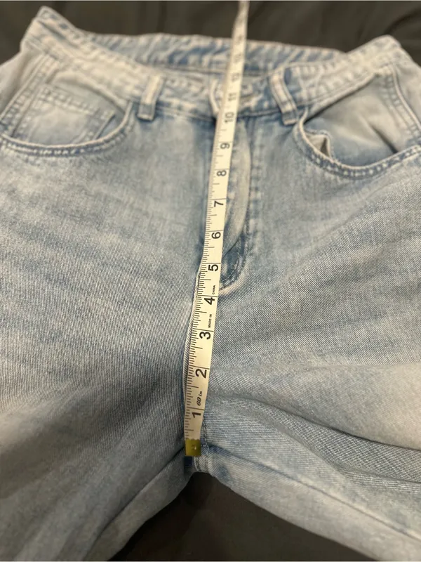 Light Wash Distressed Wide Leg Barrel Jeans Sz:M Indie Hipster Punk Grunge Y2K. - Image 5