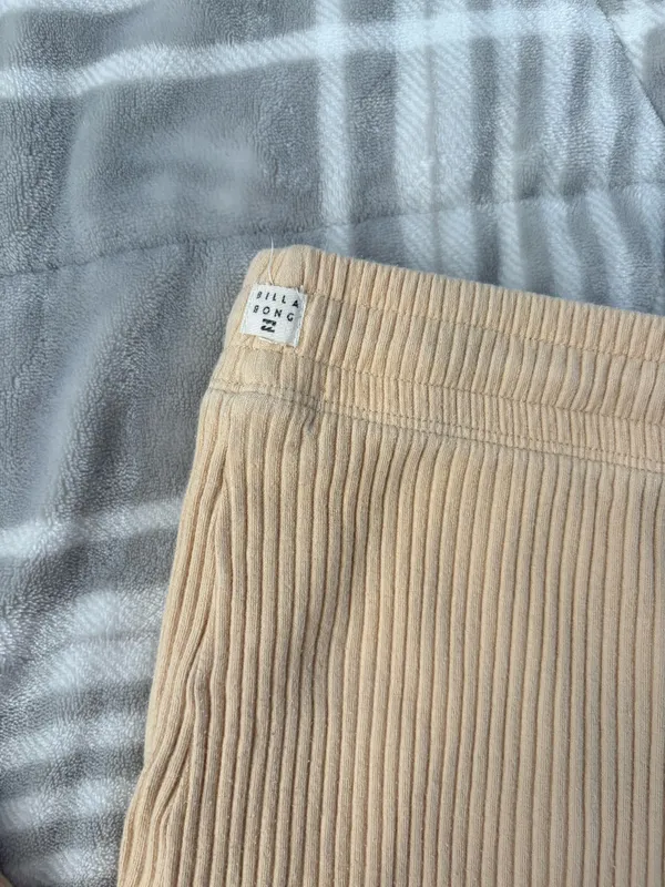 Billabong Ribbed Flare Pants Cream - Image 2
