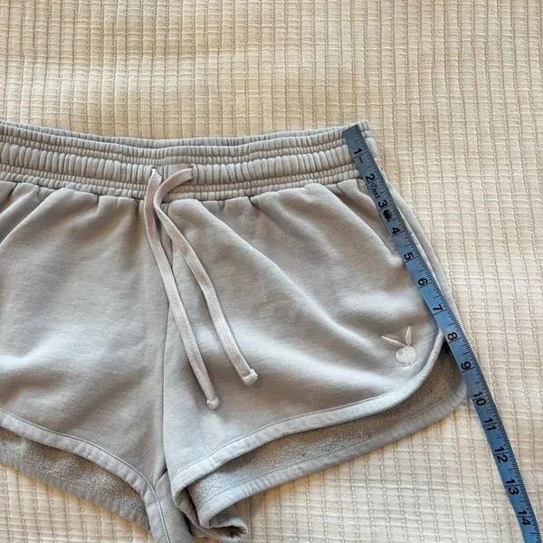 Playboy by Pacsun Bunny Sweat Shorts Light Periwinkle Size Medium Women's - Image 9